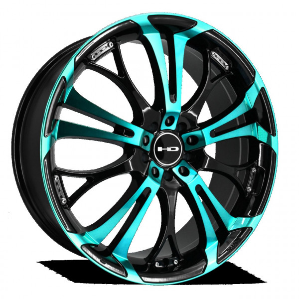 [HD Wheels] 18-HD-SPINOUT-TEAL 18" HD Spinout Teal Wheel/Tire Package